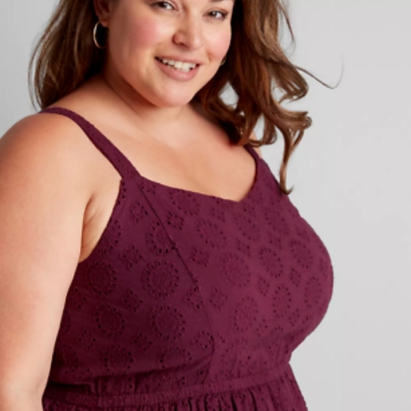 Never worn new Lane Bryant purple eyelet dress with adjustable straps - Picture 2 of 5
